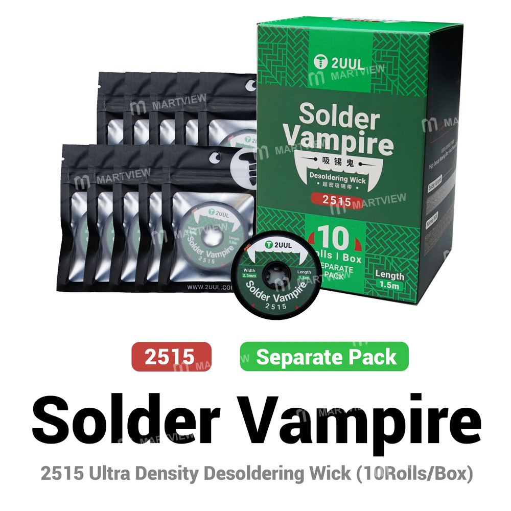 2uul dw-series-solder-vampire-2015-ultra-density-desoldering-wick-10rolls-box-separate-pack-5