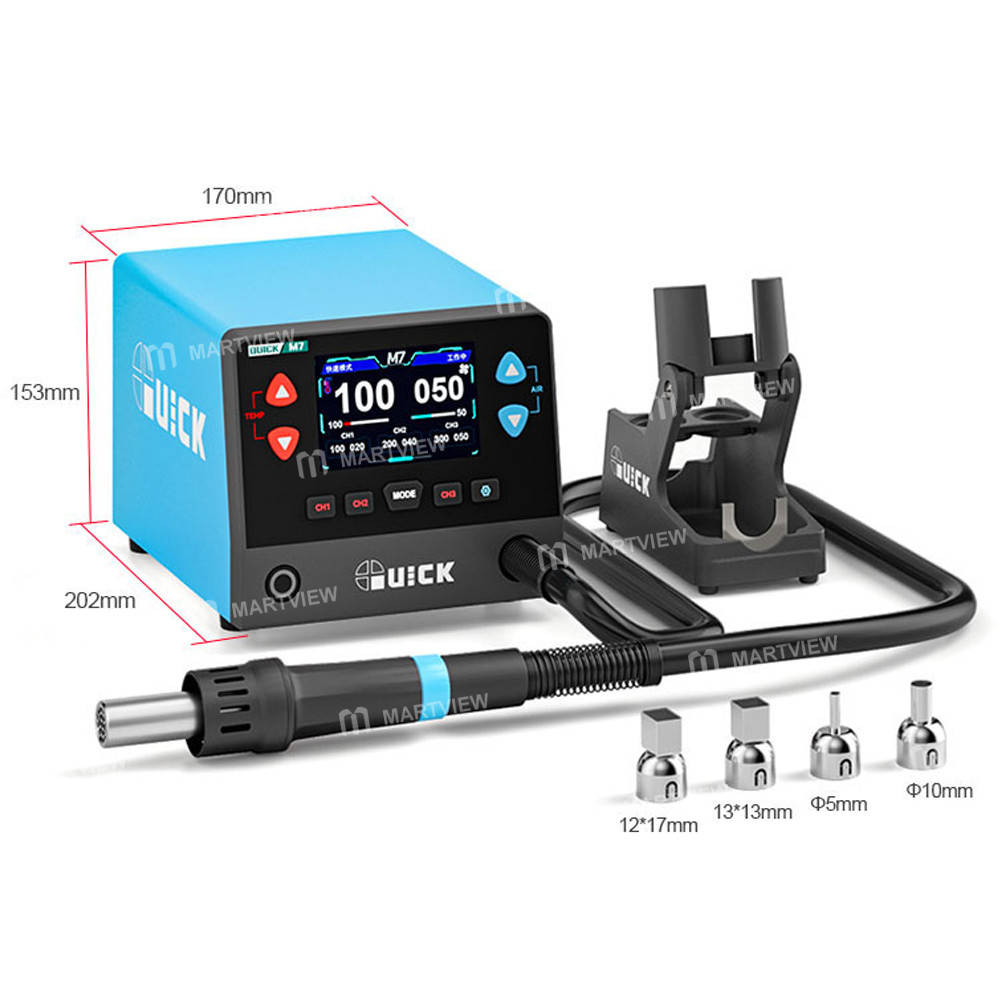 quick m7-1000w-9-channel-hd-digital-display-intelligent-hot-air-gun-desoldering-station-7