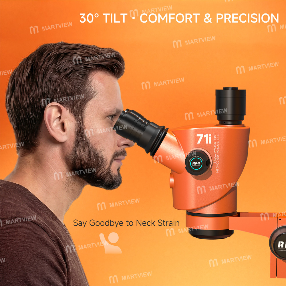 rf4 71i-orange-edition-30-inclination-design-65-65x-zoom-trinocular-stereo-microscope-with-big-base-