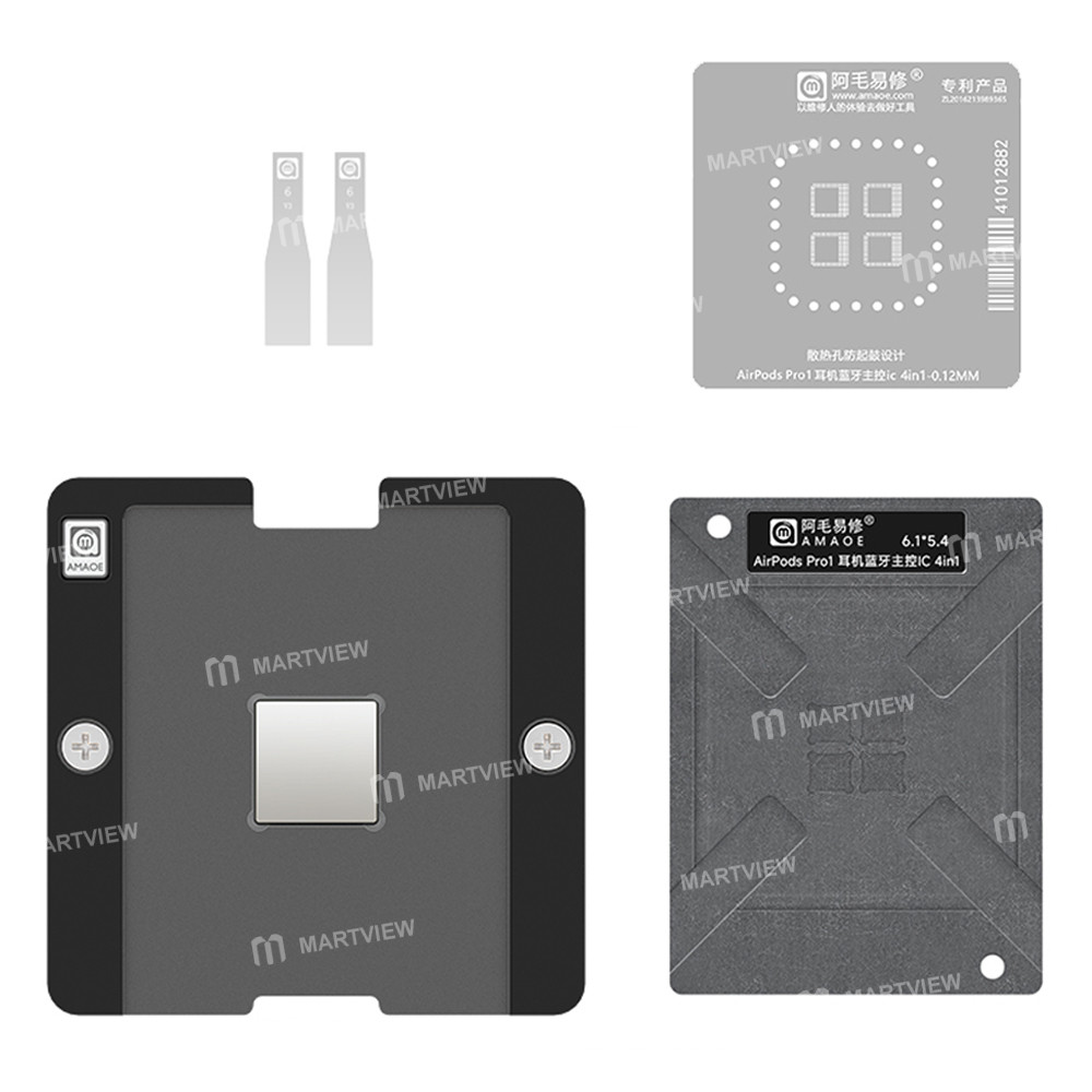 amaoe bluetooth-main-control-ic-4-in-1-bga-reballing-stencil-tin-plating-platform-set-for-apple-airp