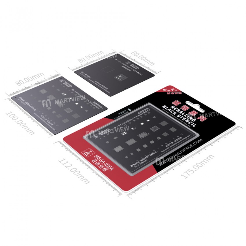 Mega-Idea Square Hole CPU Reballing Black Stencil for Android Smart Phones
