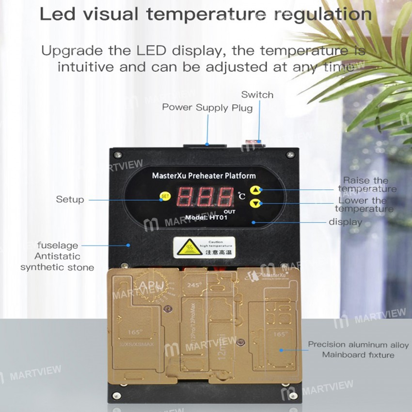 MasterXu HT01 Heating Platform for iPhone X to 12 Pro Max Middle Layer Board Repair