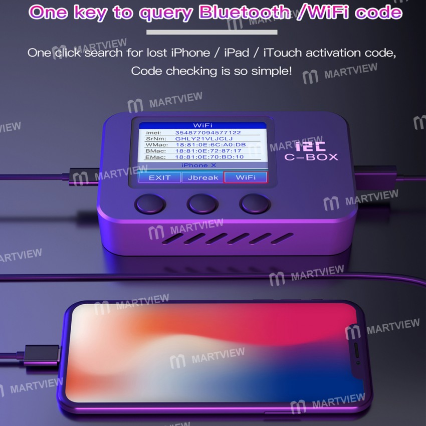 i2C C-BOX Jailbreak Box for Bypass ID Password On iOS Device PC Free / Query WIFI / Bluetooth Addres
