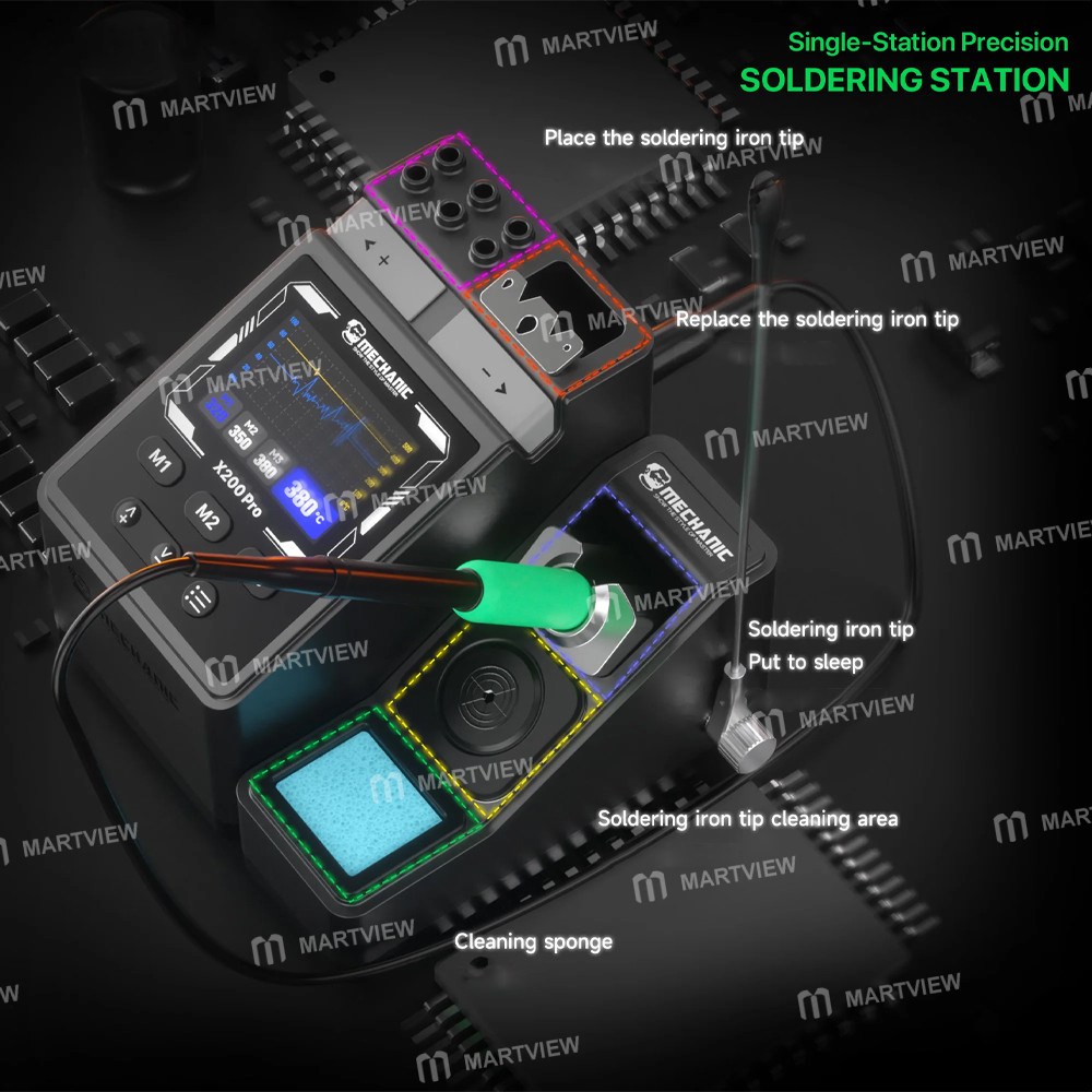 mechanic x200-pro-pen-style-smart-temperature-adjustable-single-station-precision-soldering-station-