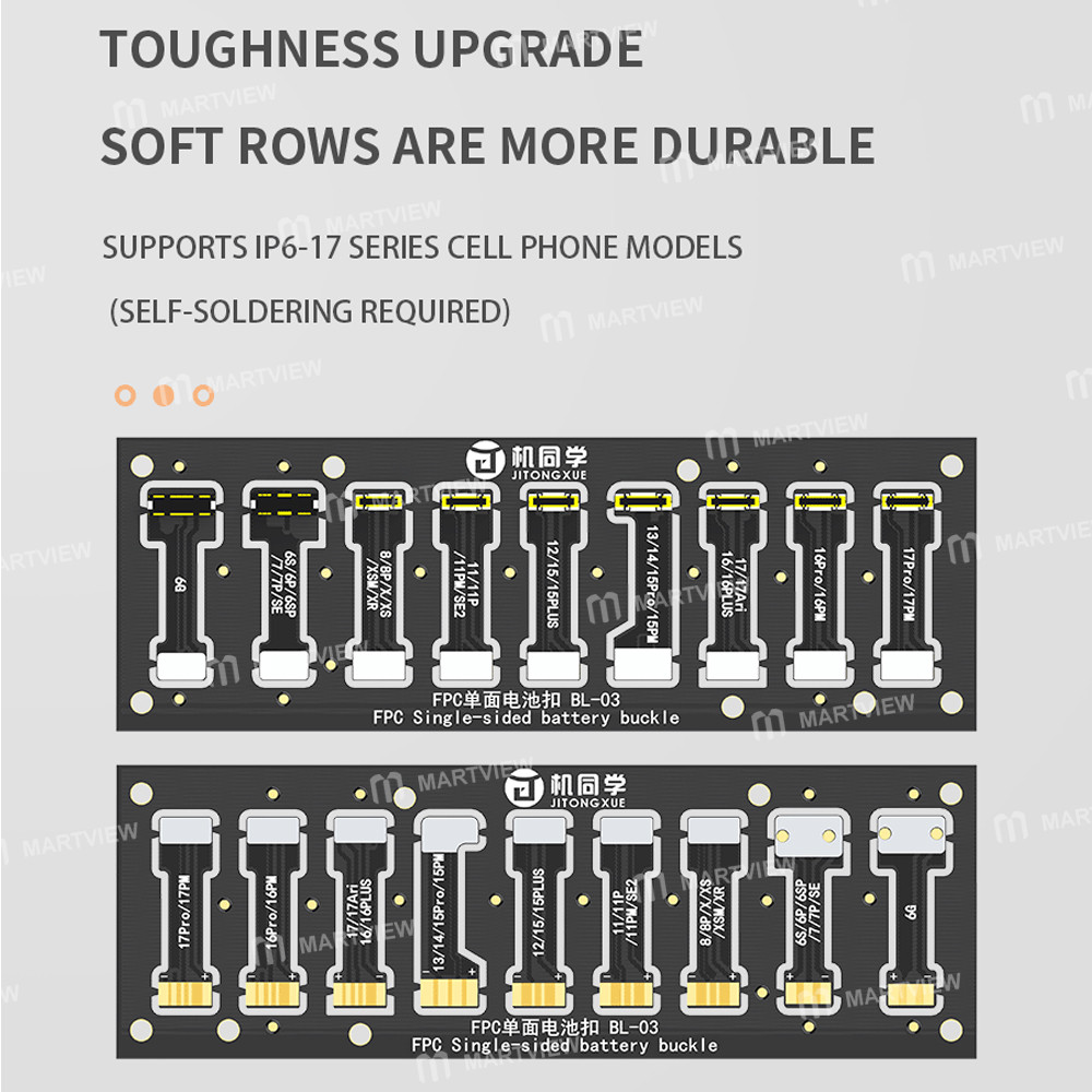 jtx bl-03-power-cable-battery-soft-fpc-connector-supports-iphone-6-to-17-series-6