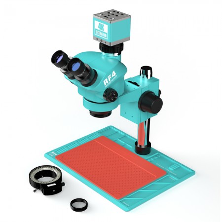 RF4 RF-7050-PO4 7.0X-50X Binocular Stereo Microscope with 4K Ultra HD Camera & PO4 Base