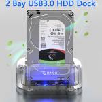 Orico 2 Bay SATA to USB 3.1 Transparent External HDD Docking Station for 2.5 / 3.5 inches HDD SSD