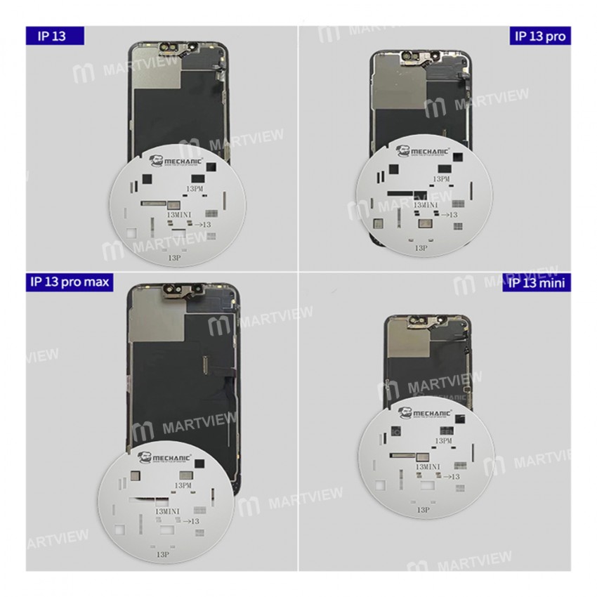 Mechanic UFO Series LCD Screen Protection Planting Tin Steel Stencil for iPhone 11 to 13 Pro Max