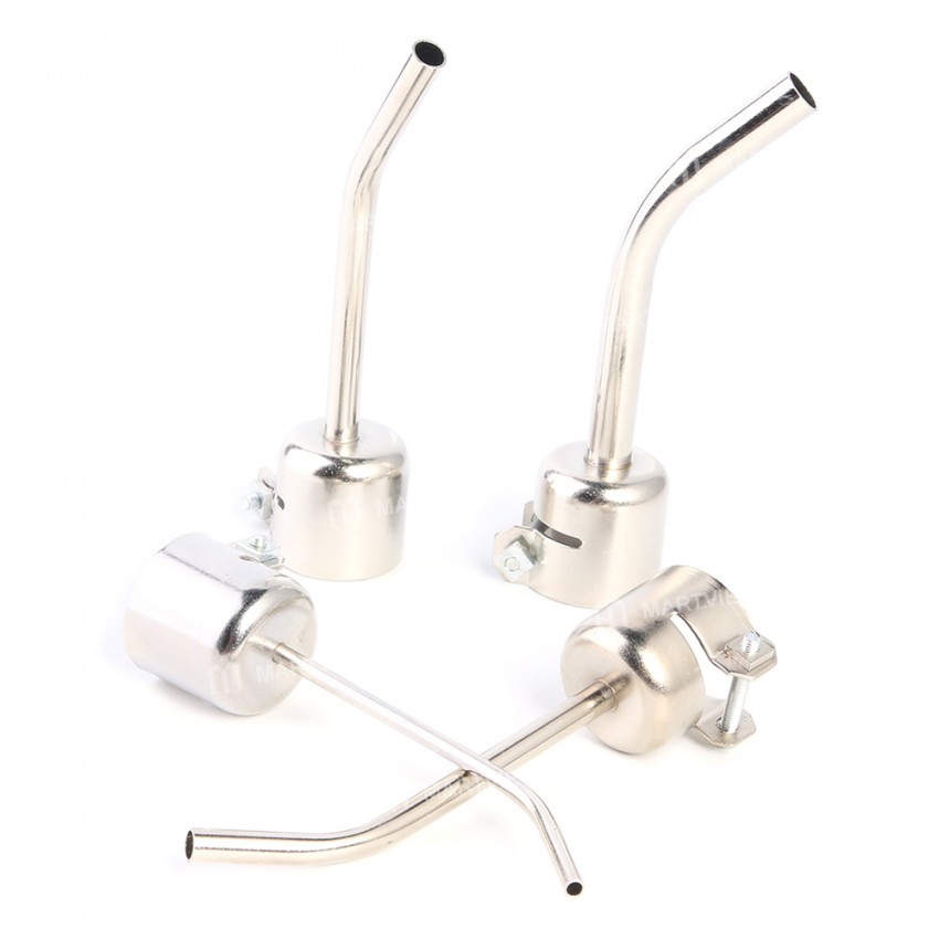 3/5/8/10mm Stainless Steel Curved Heat Gun Nozzles for 850 Hot Air Soldering Rework Station
