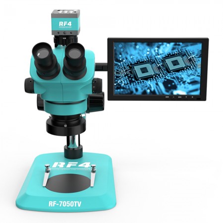 RF4 RF7050TV-2KC1-X010 7-50X Electronic Trinocular Microscope with 10-inch Monitor & 2K Camera