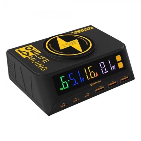 Mijing WLX-M9A Desktop Digital Display Magnetic Charging Station Supports Wireless Charging