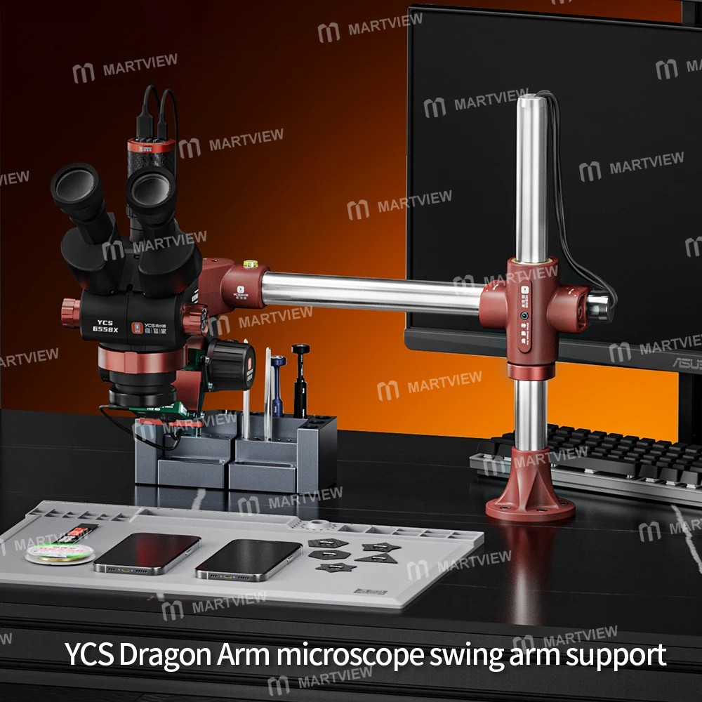 ycs dragon-arm-360-rotation-microscope-swing-arm-bracket-with-levelling-device-2