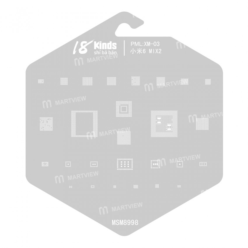 18 Kinds CPU BGA IC Reballing Stencil Kits for Xiaomi Phones