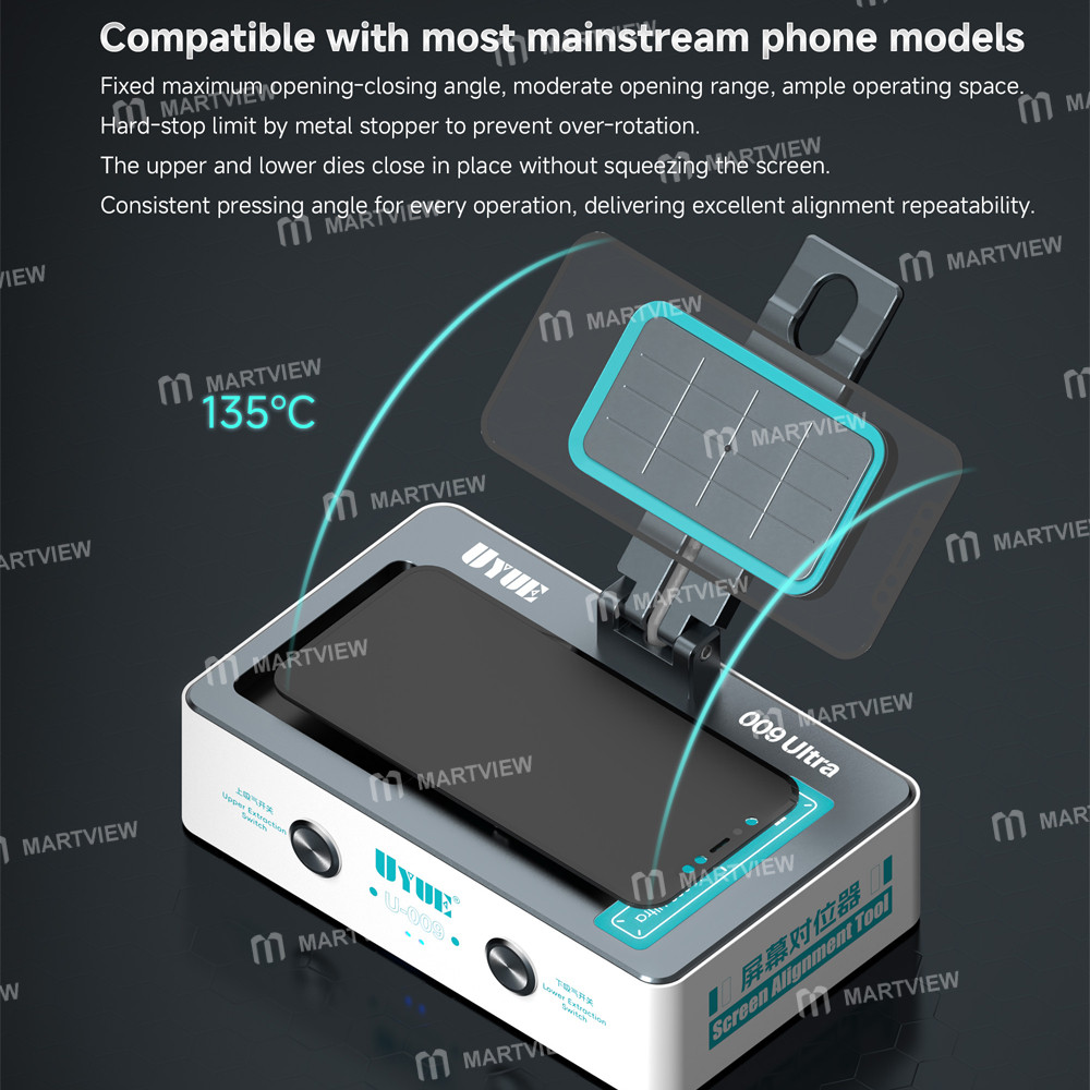 uyue u-009-ultra-8-inch-dual-independent-vacuum-system-lcd-screen-alignment-tool-built-in-alignment-