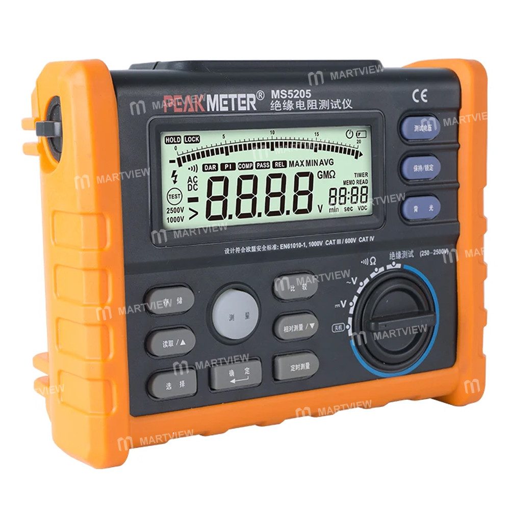 peakmeter ms5205-digital-insulation-resistance-meter-multimeter-megohm-tester-2