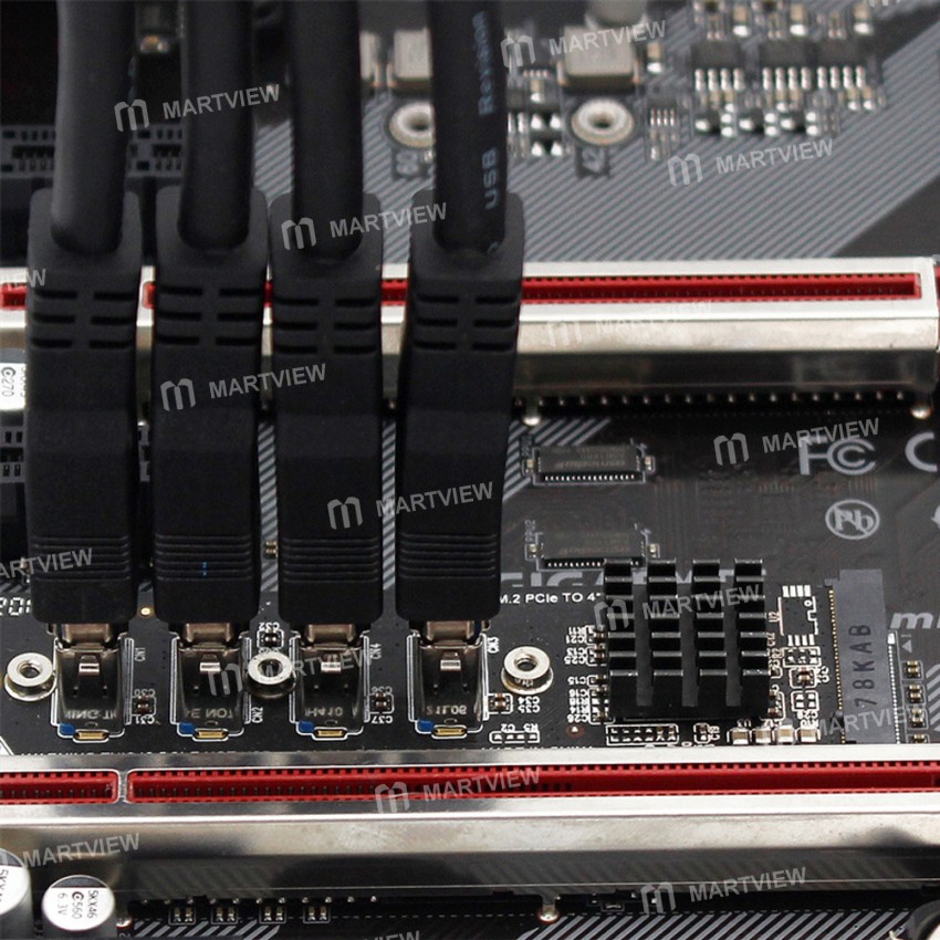 ASM1184E PH410 4-Port M.2 to PCI-E USB 3.0 Extender Riser Adapter Card for Mac os / Windows / Linux