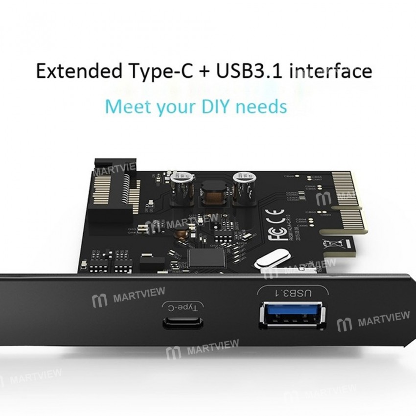 Orico PA31-AC Desktop Computer Motherboard PCI-E Expansion Card with USB3.1 / Type-C Interface