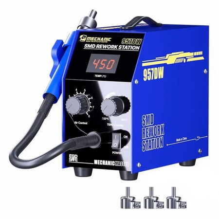 Mechanic 957DW Two-Vortexes Hot Air Gun SMD Desoldering Rework Station for Mobile Phone Repair