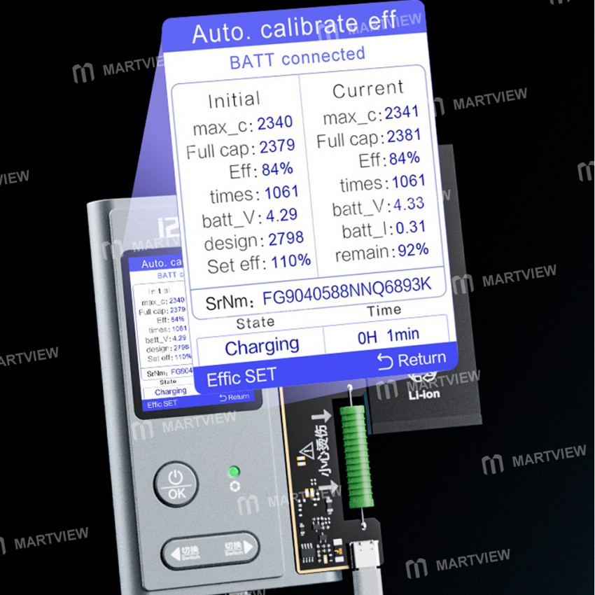 i2c i6s-battery-efficiency-cycle-repair-board-with-led-display-for-iphone-11-to-15pro-max-3