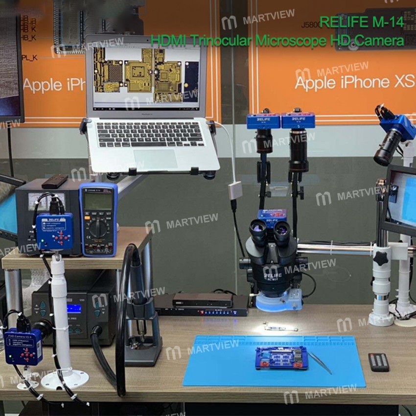 Relife M-14 Aluminum Alloy 38Million Pixels HDMI Trinocular Microscope Camera for PCB CPU Repair