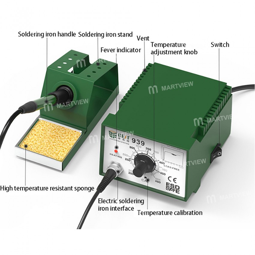 BST-939 60W Anti-static Lead-Free Soldering Rework Station for Mobile Phone BGA SMD PCB Repair