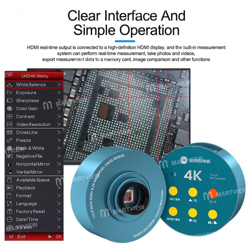 sunshine m-19-sony-sensor-touch-control-4k-ultra-hd-camera-for-trinocular-microscopes-15