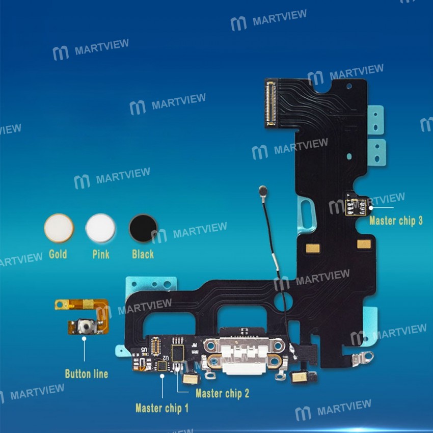 Replacement home button fingerprint repair flex cable usb charging dock flex cable for iPhone 7 7plu