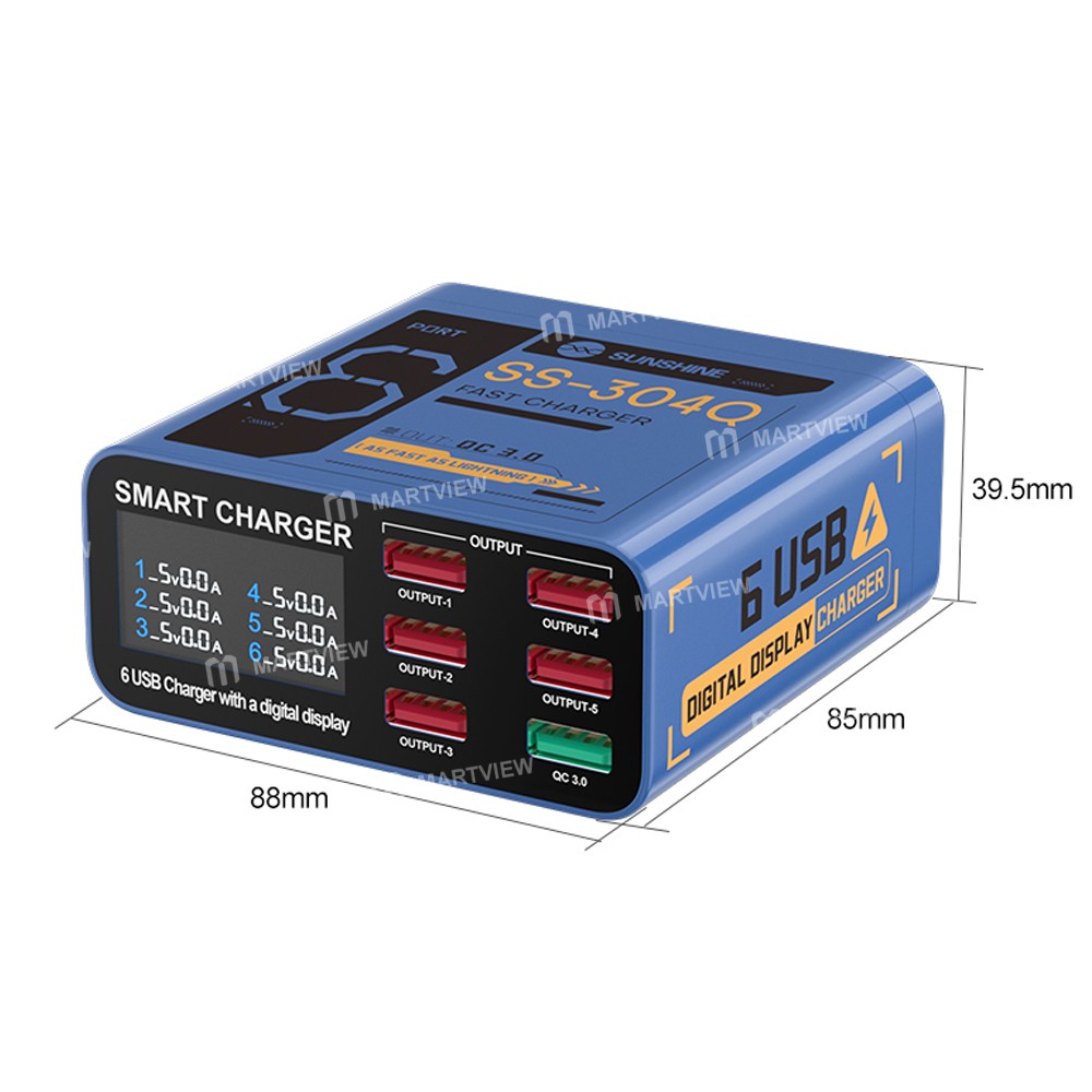 sunshine ss-304q-6-port-intelligent-qc30-fast-charging-station-for-mobile-phone-tablet-charging-10