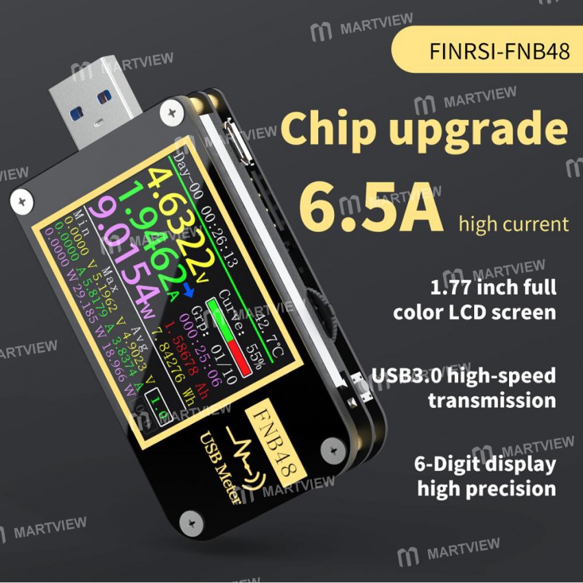 FNB48 USB Type-C Voltmeter Ammeter Detector Current Quick Charging Tester Protocol Tool PD Trigger