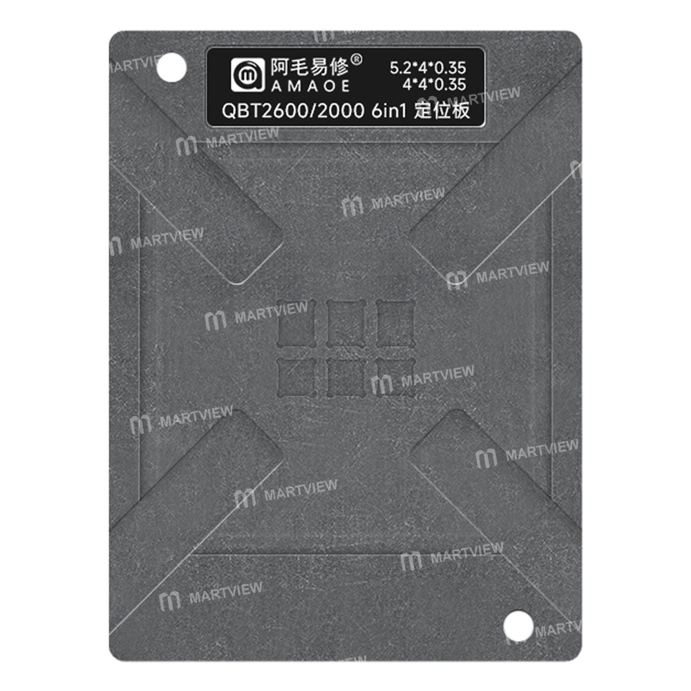 amaoe 012mm-qbt2600-qbt2000-6-in-1-ultrasonic-fingerprint-ic-chip-bga-reballing-stencil-platform-set