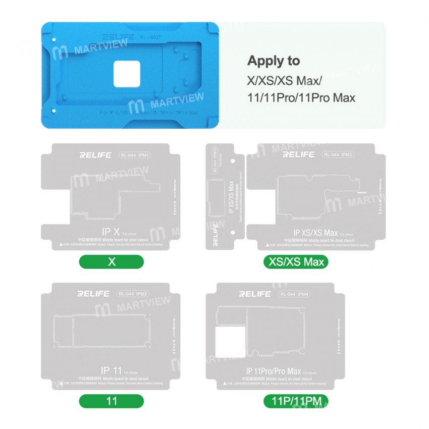 relife rl-601t-18-in-1-middle-layer-tin-planting-bga-reballing-platform-set-for-iphone-x-to-15pro-ma