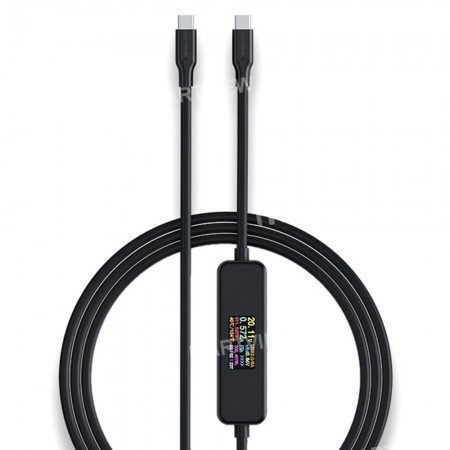 Acasis Type C USB-C Male to Male Fast Charge Cable with Multi-Function Screen Display