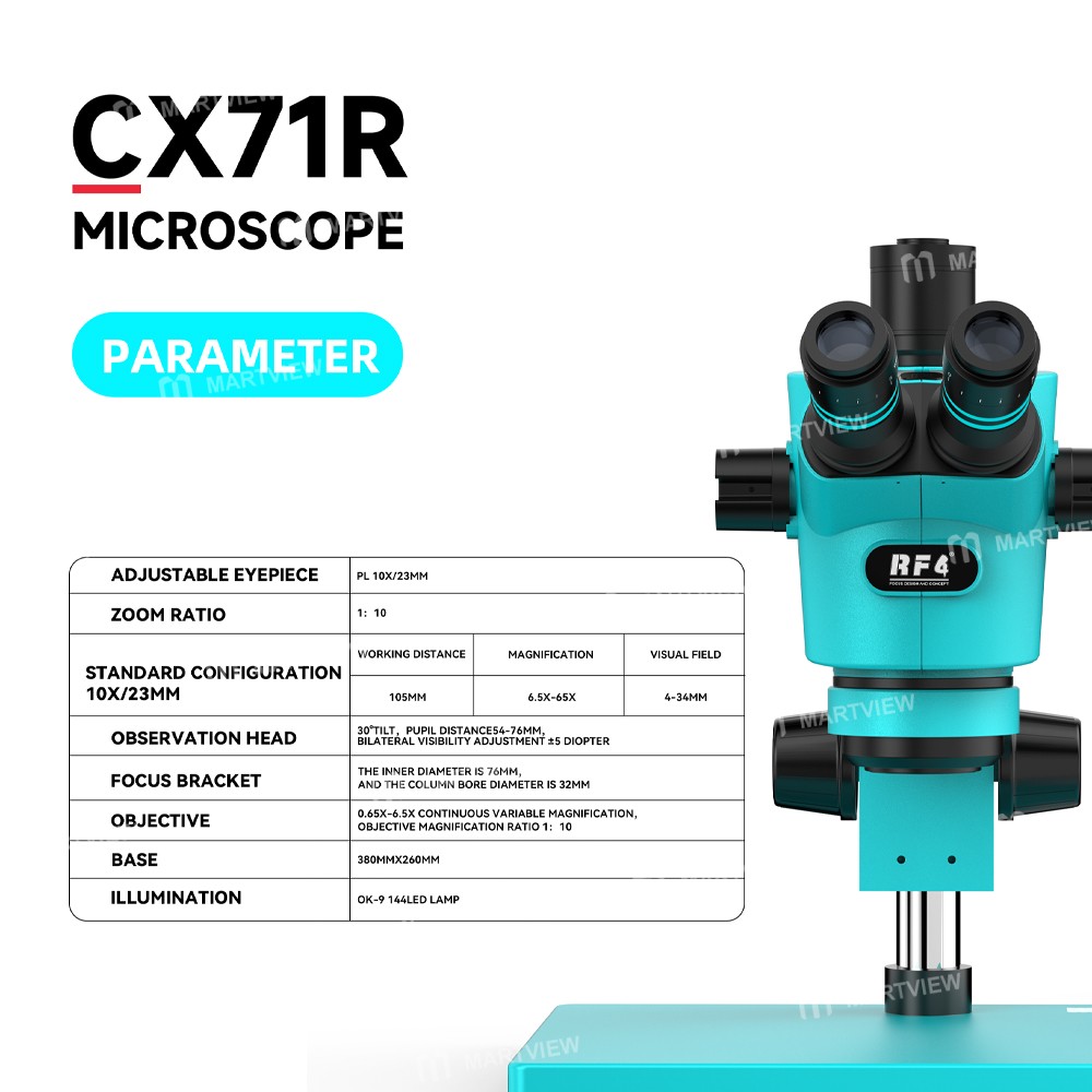 rf4 cx71r-65-65x-ergonomic-design-trinocular-stereo-microscope-with-big-aluminum-alloy-base-8