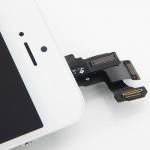 Replacement original iPhone 5c LCD with spareparts home button earphone camera etc black