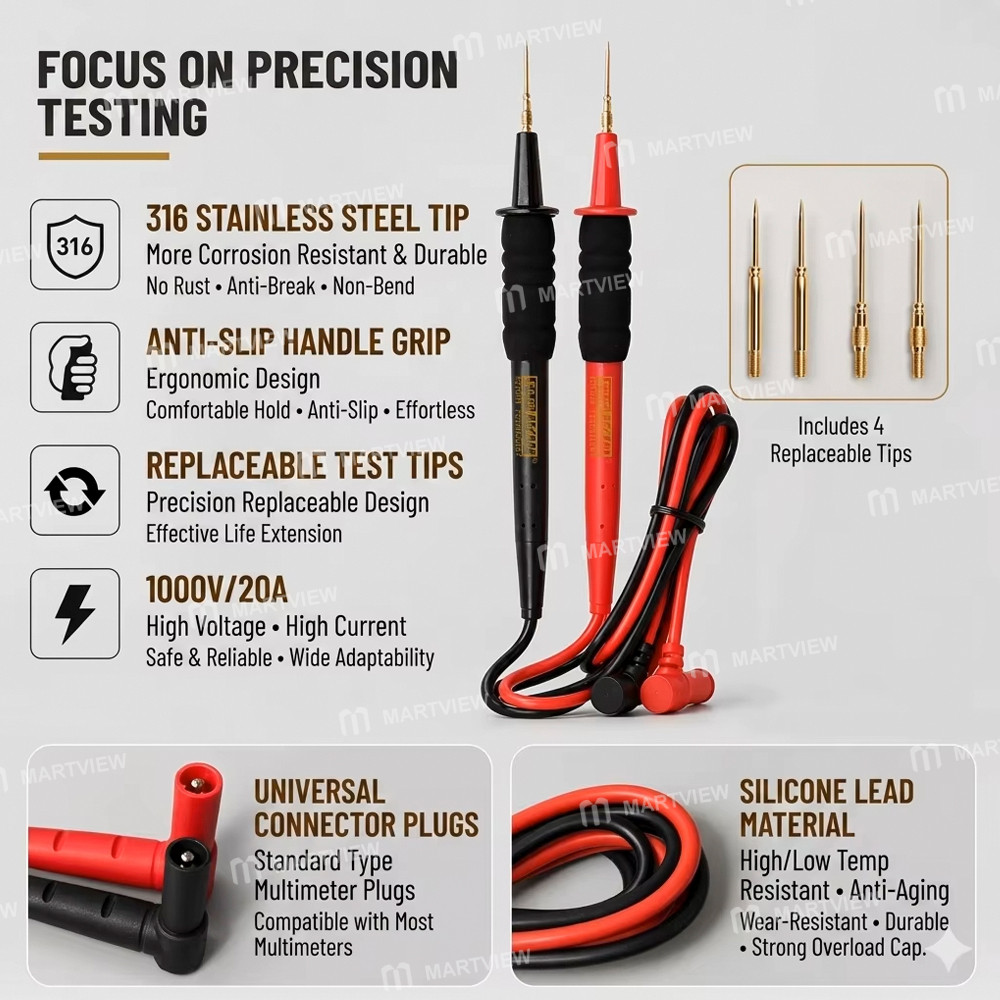 keguan 1000v-20a-extra-fine-extra-hard-multimeter-test-probe-leads-with-replaceable-needle-4