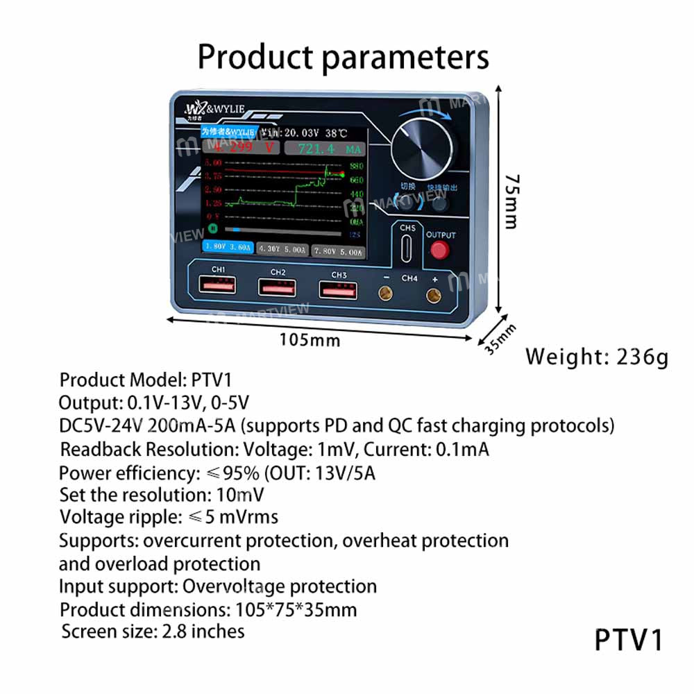 wylie ptv1-multi-channel-repair-power-supply-for-commissioning-maintenance-of-precision-equipment-2