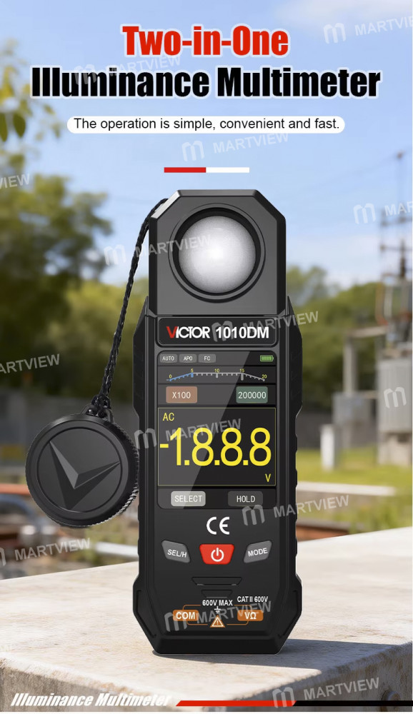 victor vc1010dm-rechargeable-2-in-1-high-sensitivity-multi-source-digital-lux-meter-with-multimeter-