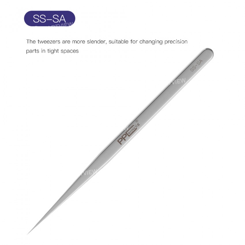 PPD Ultra-fine Anti-magnetic Stainless Steel Tweezers for Motherboard IC Chip Repair