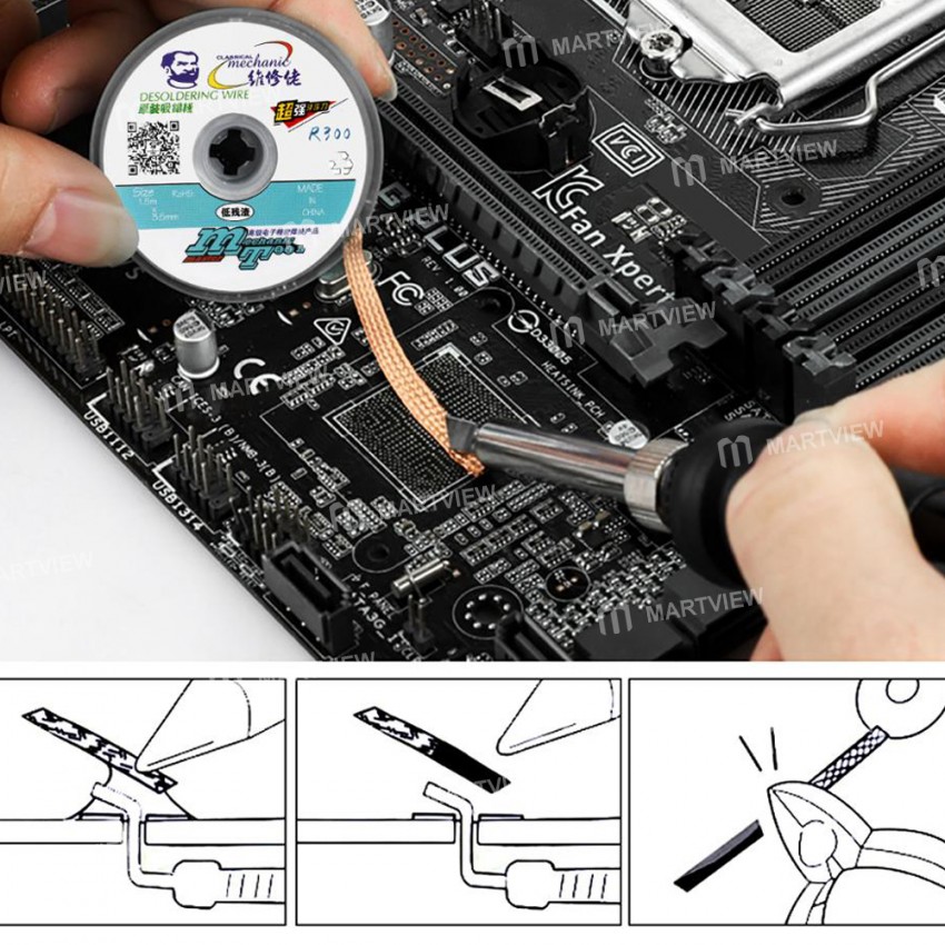 Mechanic R300 High Quality Sucking Line BGA Desoldering Solder Wire BGA Tin Absorbtion Line