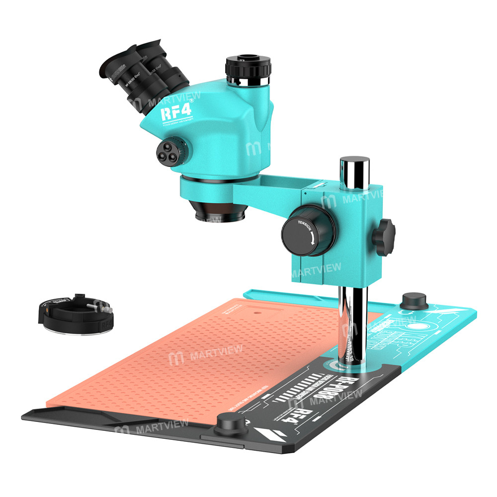 rf4 rf-7050tv-po88-7x-50x-synchronous-zoom-trinocular-stereo-microscope-with-po88-60x30cm-work-mat-2