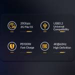 Orico CY32 / CLY32 Type-C 20Gbps Data Transfer 100W Fast Charge Male to Female Extension Cable