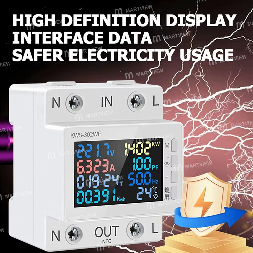 kws 302-series-multifunctional-rail-mounted-voltage-current-meter-with-power-off-protection--wifi-ca
