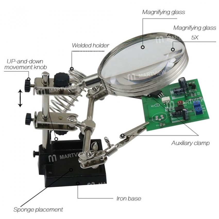 BST-268Z Clip-on Worktable with 5X Magnifier for PCB Repair