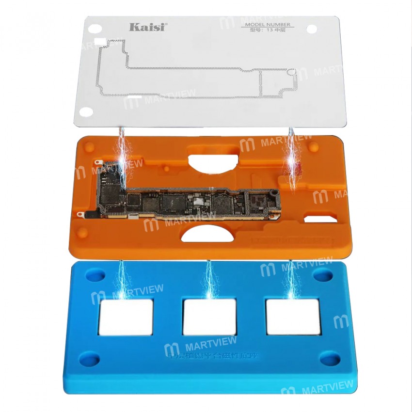 kaisi 18-in-1-silicone-middle-layer-tin-planting-bga-reballing-platform-set-10