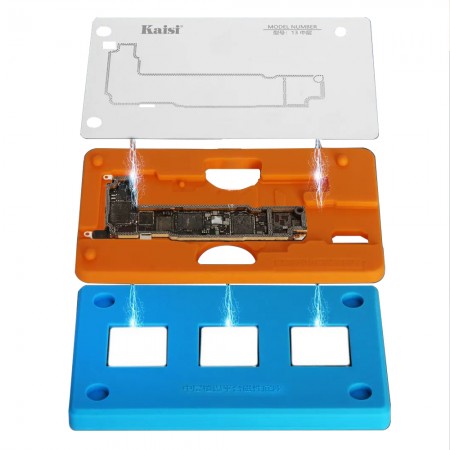 Kaisi 18-in-1 Silicone Middle Layer Tin Planting BGA Reballing Platform Set for iPhone X to 14Pro Max