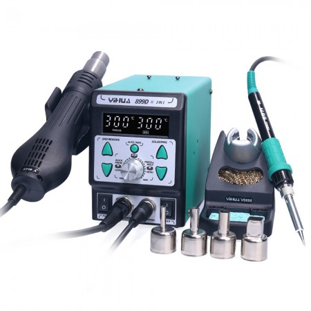 Yihua 899D-II 2-in-1 Smart Hot Air Gun Soldering Iron Rework Station with Hot to Cool Air Function
