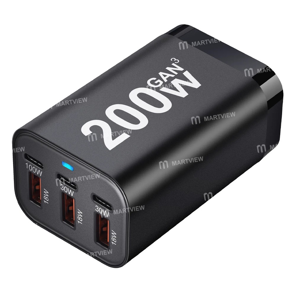 200w 6-port-high-power-desktop-gan-charger-for-mobile-phone-tablet-game-consoles-1