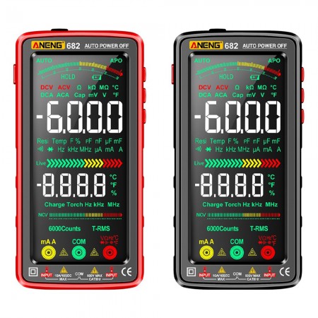 Aneng 682 Rechargeable 6000 Counts Large LCD Digital Smart Multimeter with NCV and Flashlight