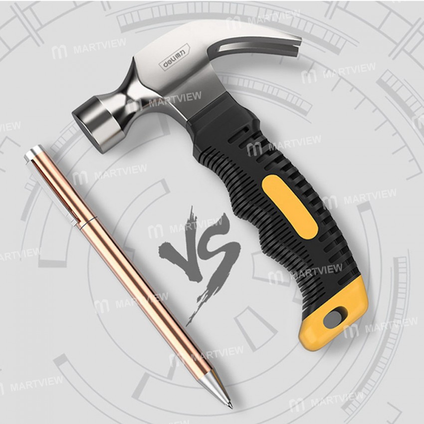 Deli 8OZ Multifunction TPR Handle Shockproof Stainless Steel Mini Claw Hammer
