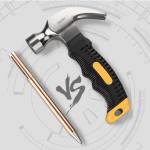 Deli 8OZ Multifunction TPR Handle Shockproof Stainless Steel Mini Claw Hammer